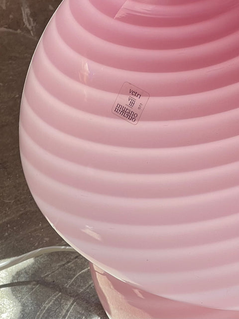 Murano table lamp vintage - Pink Mushroom