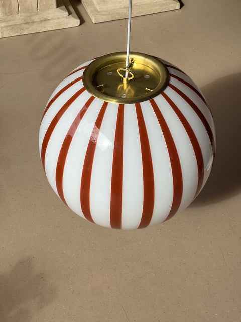 Murano ceiling lamp - Brown stripes D 40 cm