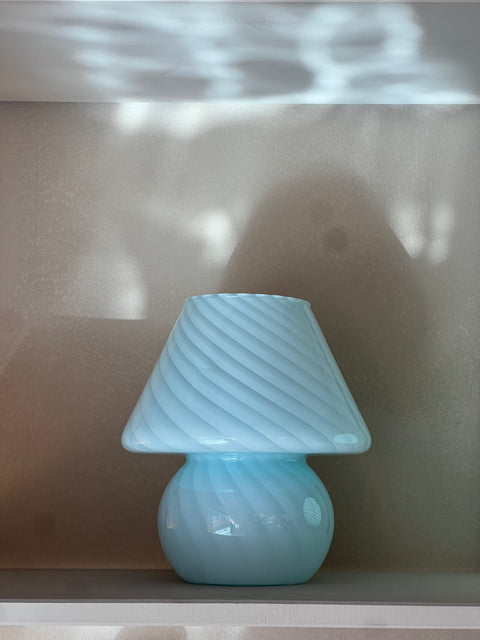 Vintage Murano mushroom lamp - light blue