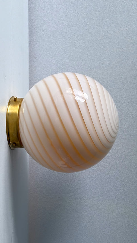 Murano wall ceiling lamp - cream swirl