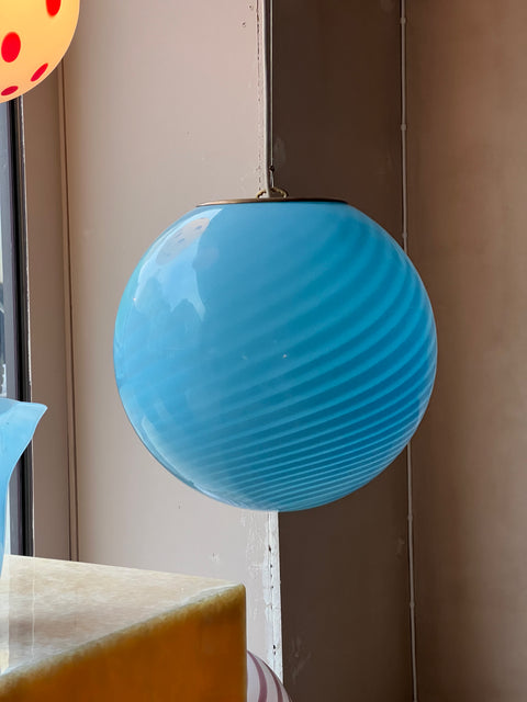 Murano ceiling lamp - Blue swirl D 30