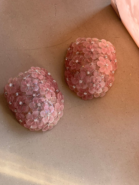 Vintage Murano flower lamp - pink