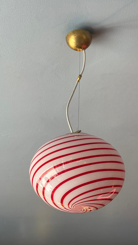 Murano ceiling lamp - Red swirl D25