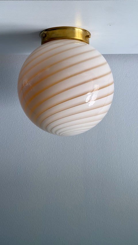 Murano wall ceiling lamp - cream swirl