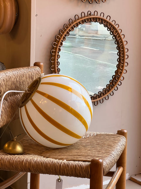 Murano ceiling lamp - yellow stripe D30