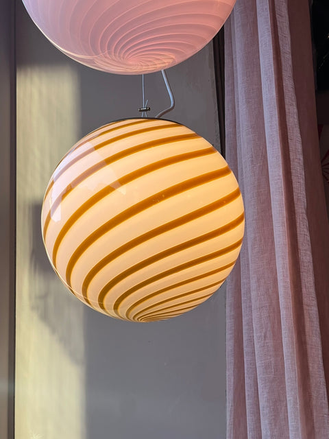 Murano ceiling lamp - yellow swirl