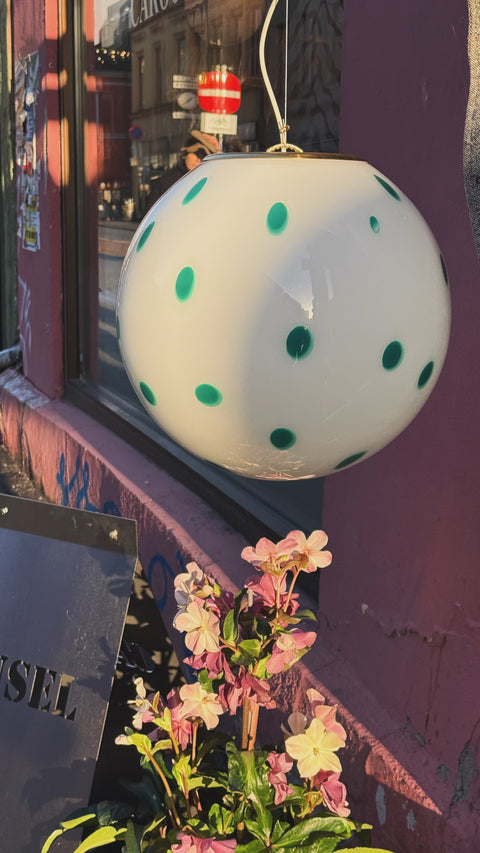 Murano ceiling lamp - green dots d 40 cm