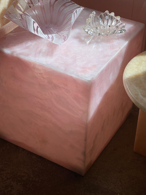 Pink onyx table