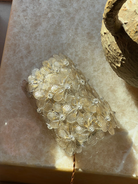 Vintage Murano flower wall lamp
