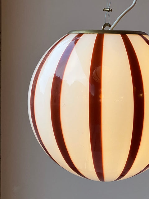 Murano ceiling lamp - brown stripes D30 cm