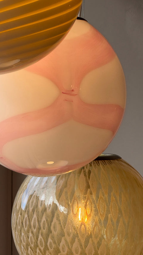 Murano ceiling lamp - pink wave