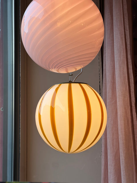 Murano ceiling lamp - yellow stripe D30