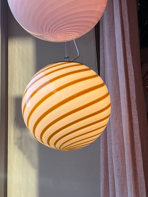 Murano ceiling lamp - yellow swirl