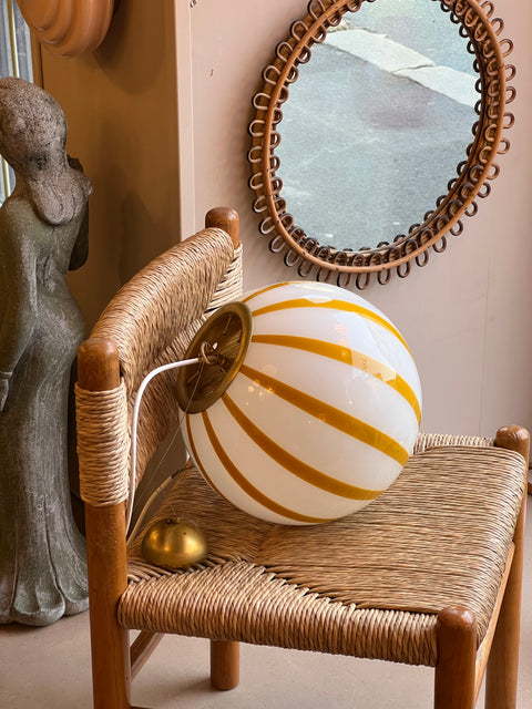 Murano ceiling lamp - yellow stripe D30