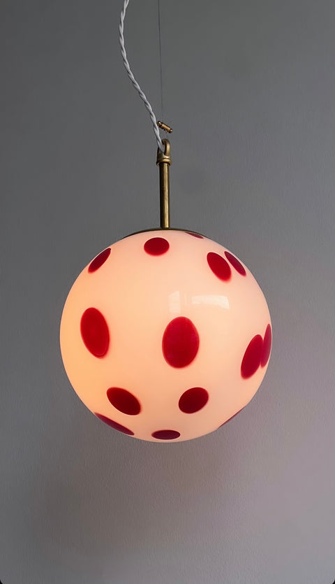 Murano ceiling light - red dotted D 20