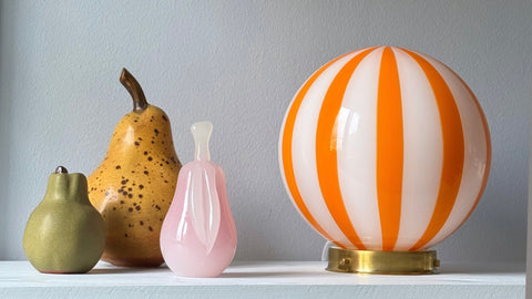 Murano wall / ceiling lamp - orange stripe