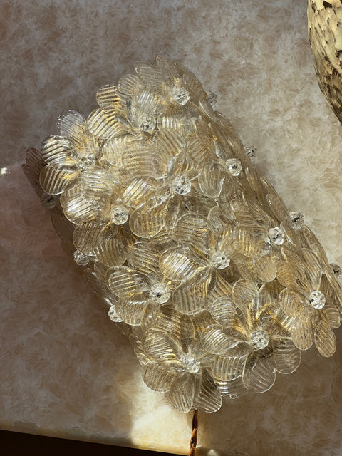 Vintage Murano flower wall lamp