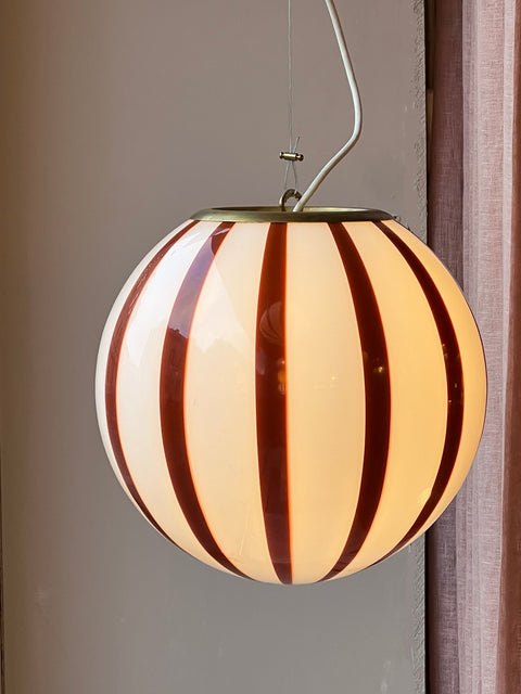 Murano ceiling lamp - brown stripes D30 cm