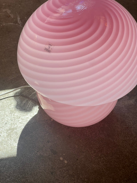 Murano table lamp vintage - Pink Mushroom