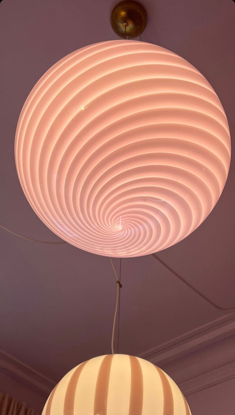 Murano ceiling light - pale pink D40