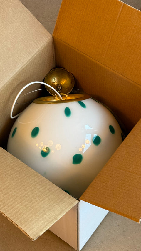 Murano ceiling lamp - green dots d 40 cm