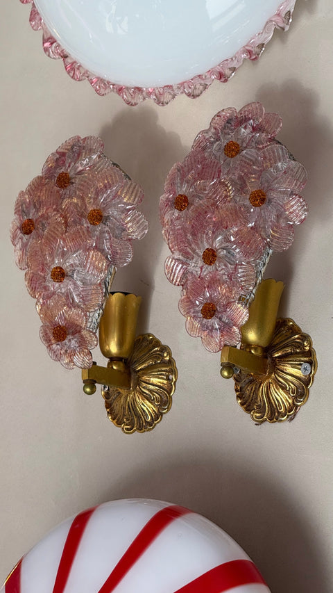 Pair of vintage Murano wall lamps