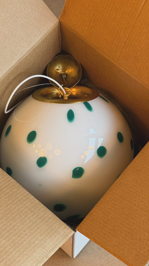 Murano ceiling lamp - green dots d 40 cm
