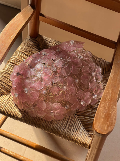 Vintage Murano flower lamp - pink