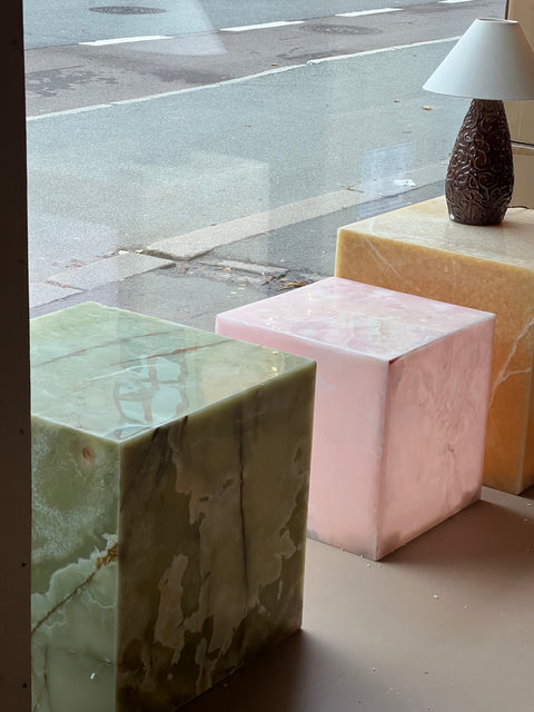 Pink onyx table