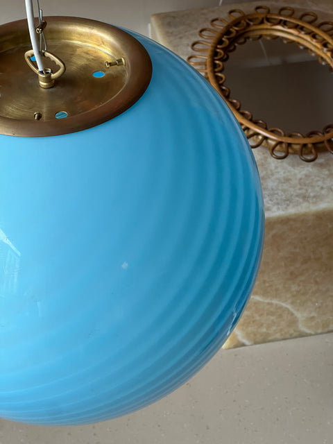 Murano ceiling lamp - Blue swirl D 30