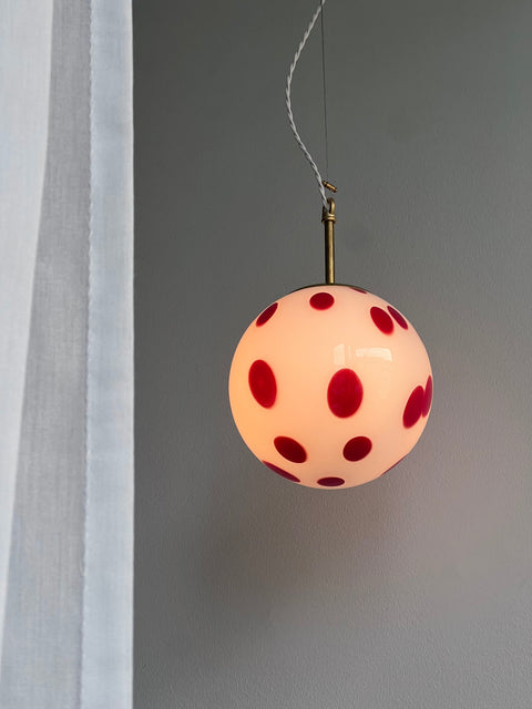 Murano ceiling light - red dotted D 20