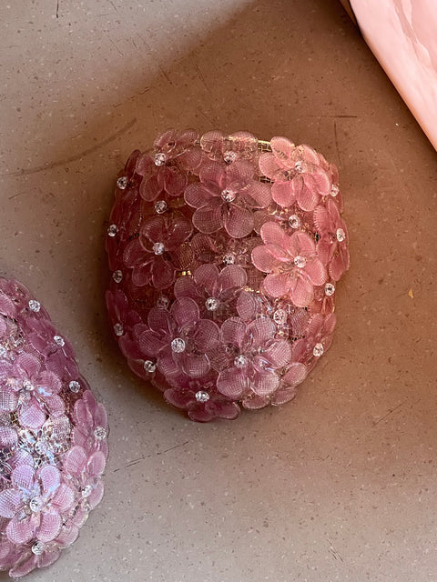Vintage Murano flower lamp - pink