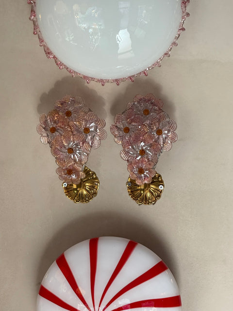 Pair of vintage Murano wall lamps