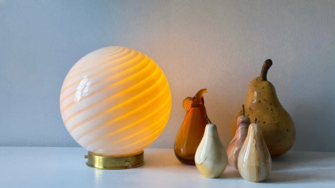 Murano wall ceiling lamp - cream swirl