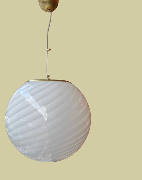 Murano ceiling lamp - white swirl D 40 cm