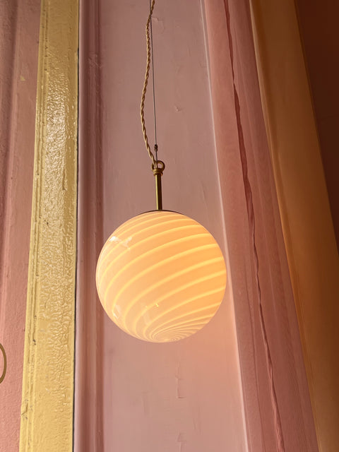 Murano ceiling lamp - White swirl D20