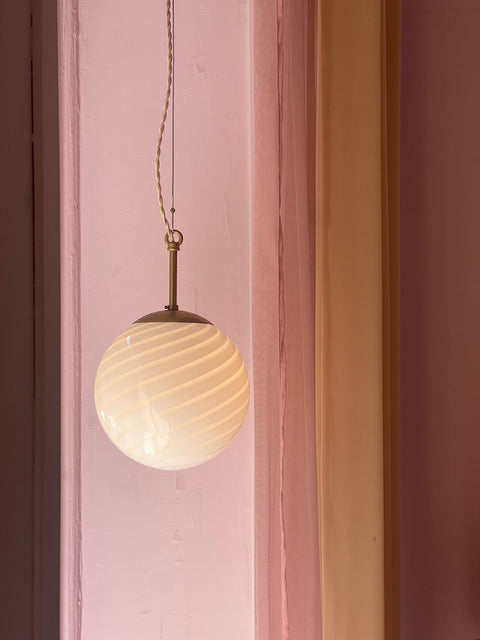 Murano ceiling lamp - White swirl D20