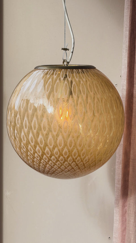 Murano ceiling lamp - amber dotted