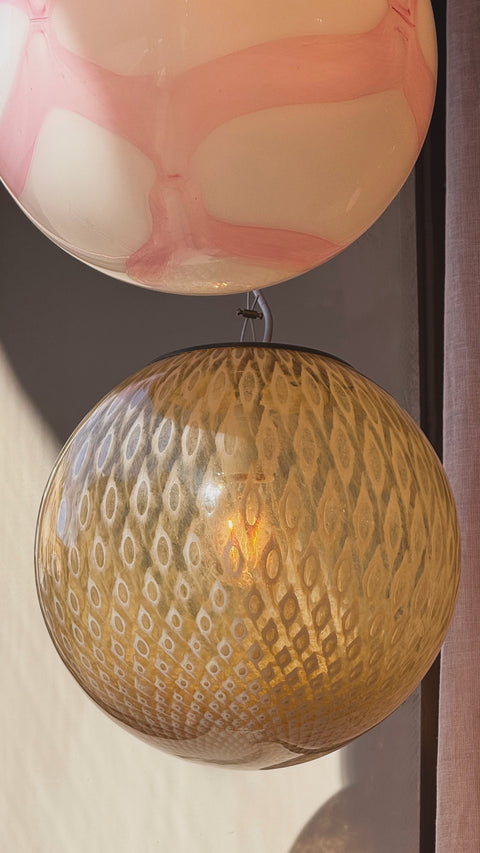 Murano ceiling lamp - amber dotted