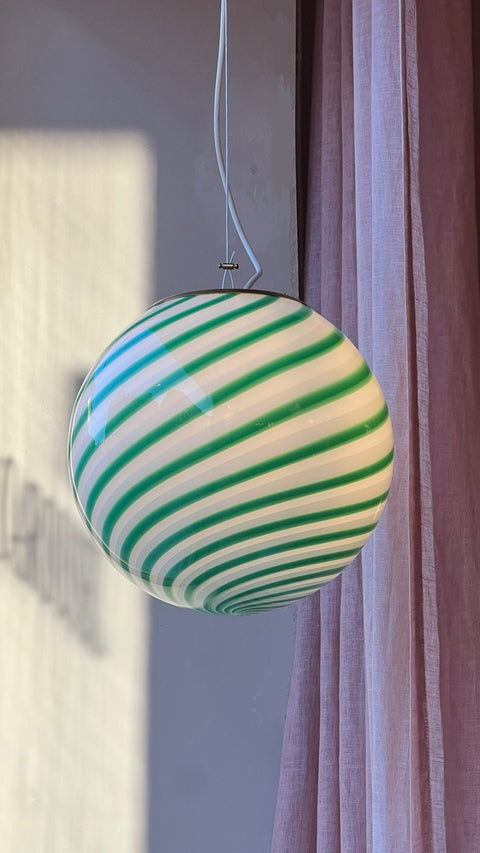 Murano ceiling lamp - green swirl D30 cm