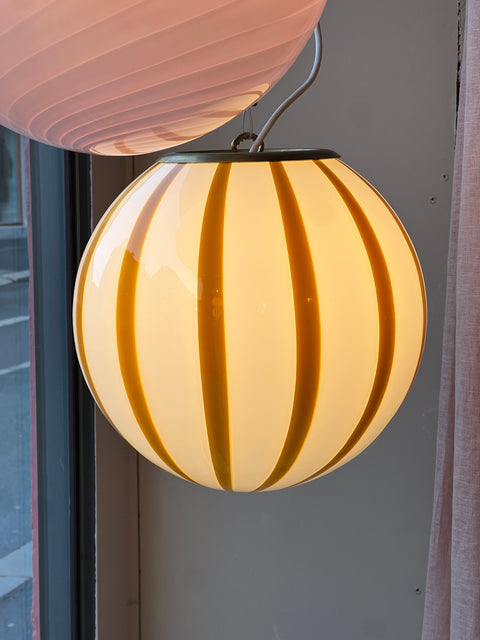 Murano ceiling lamp - yellow stripe D30