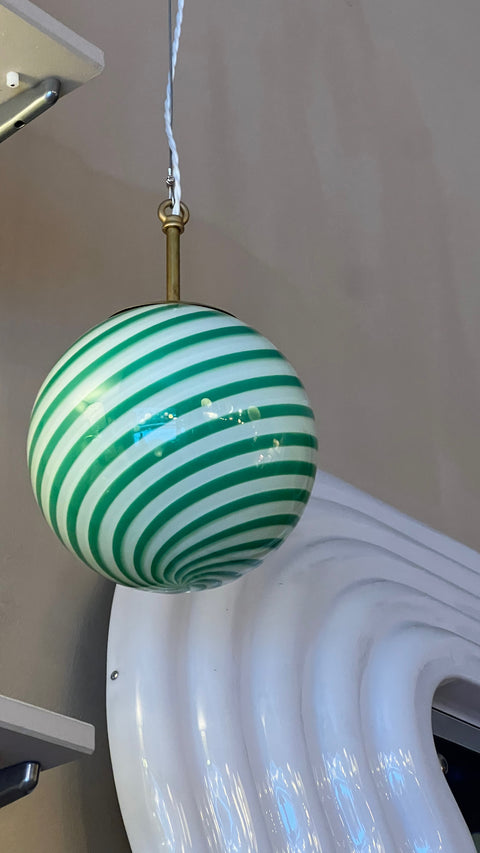 Murano ceiling lamp - green swirl D 20cm