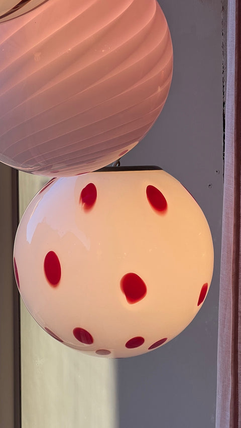 Murano ceiling lamp - red dots D30 cm