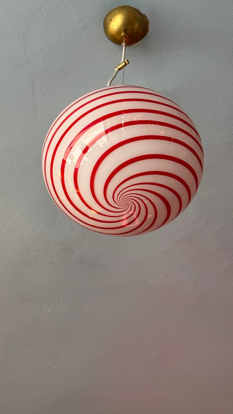 Murano ceiling lamp - Red swirl D25