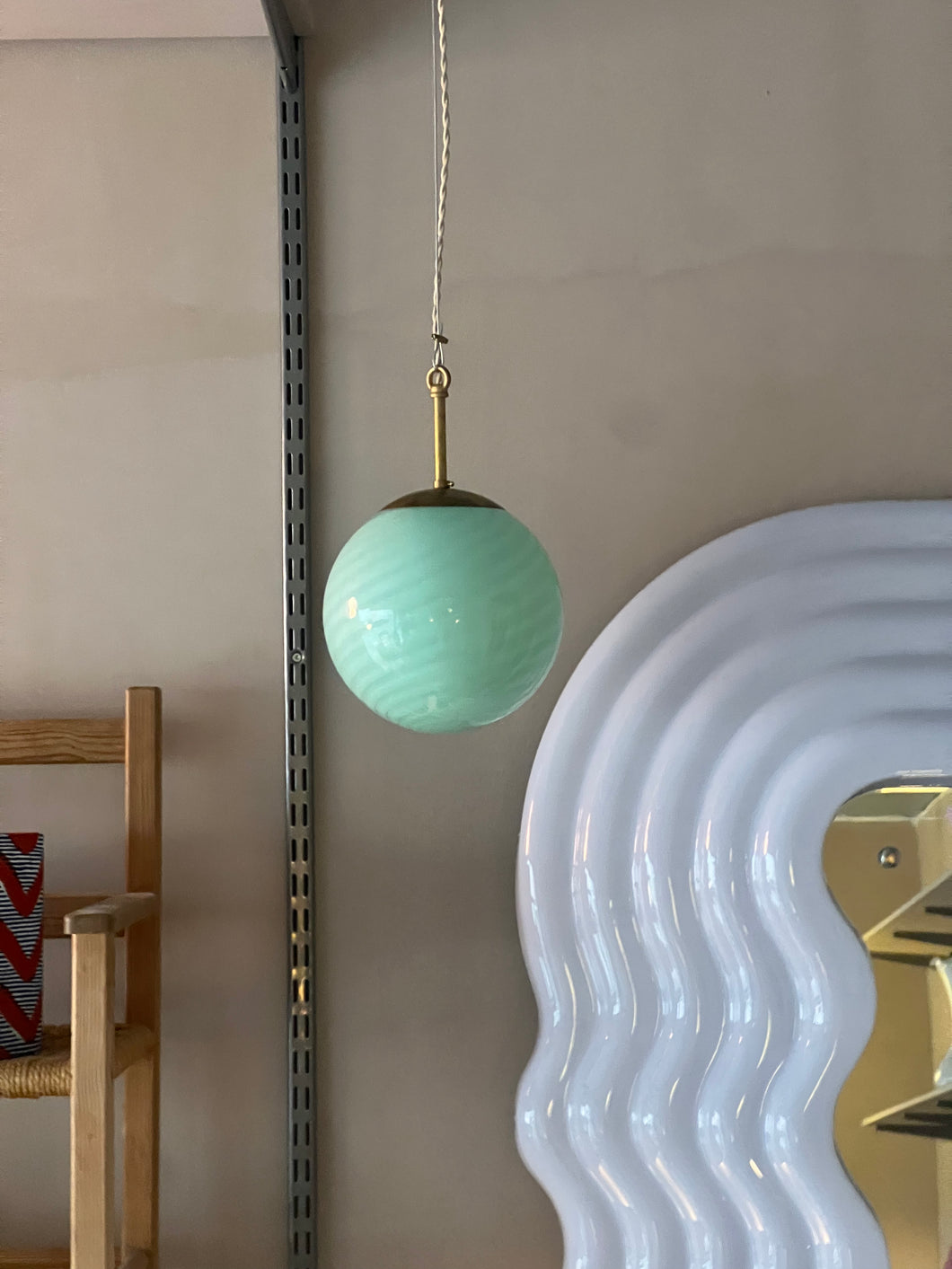 Murano ceiling lamp - mint green D20