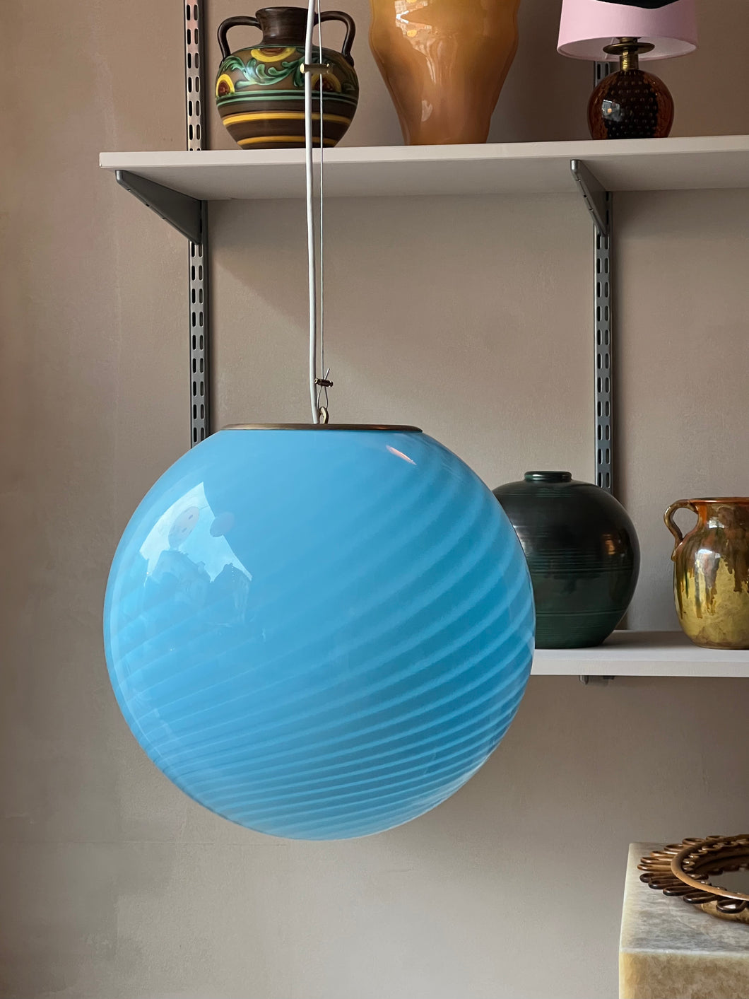 Murano ceiling lamp - Blue swirl D 30