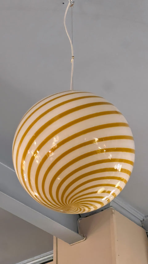 Murano ceiling lamp - yellow swirl D 40 cm