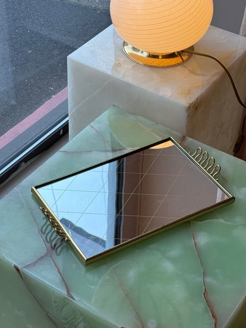 Vintage harlequin mirror tray