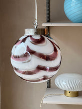 Load image into Gallery viewer, Vintage Murano ceiling lamp - Plum / white / clear glass
