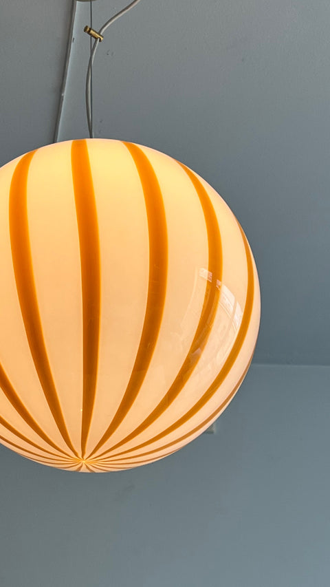 Murano ceiling lamp - yellow stripe D 40cm